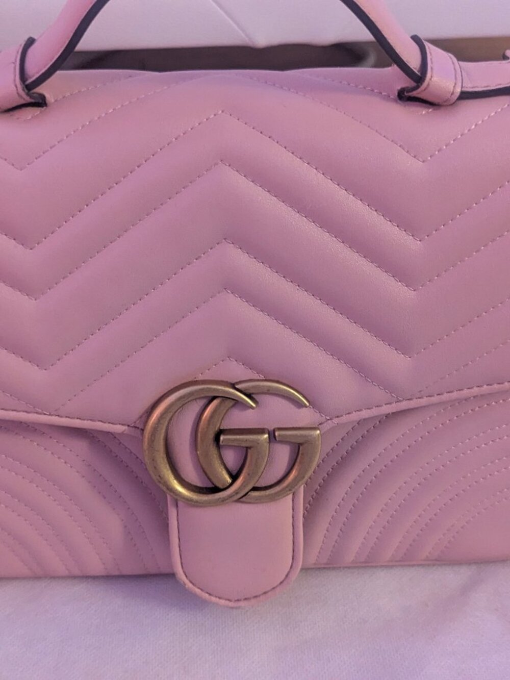 Gucci GG Marmont Small Top-Handle Bag –Blush Pink Matelassé Leather